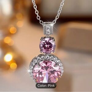 Elegant Pink Gemstone Pendant Necklace